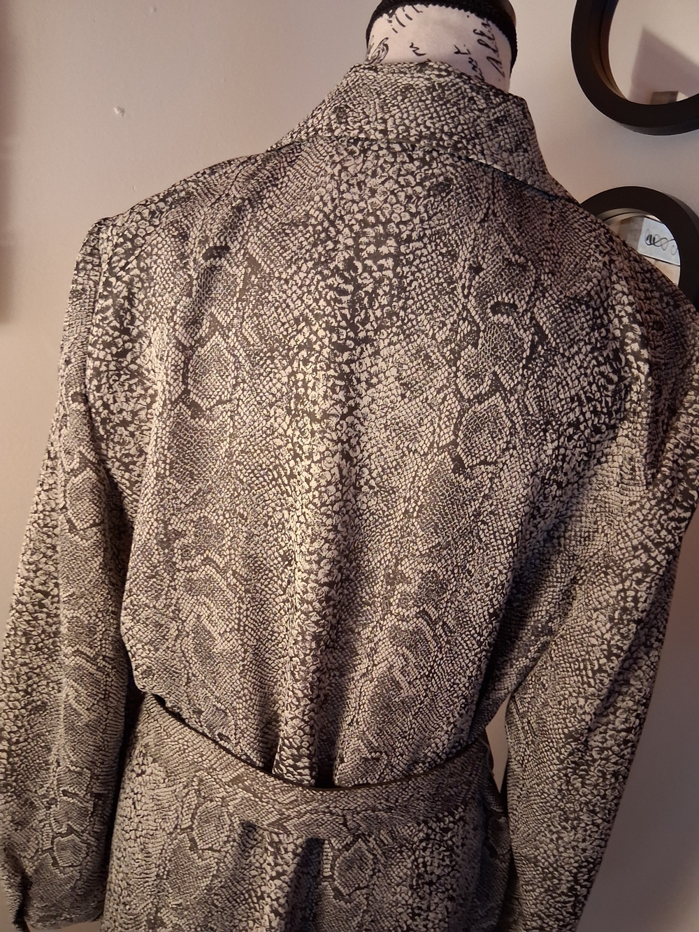 Leslie Fay Vintage Snake Skin Print Dress - Rare Find - Picture 10 of 13